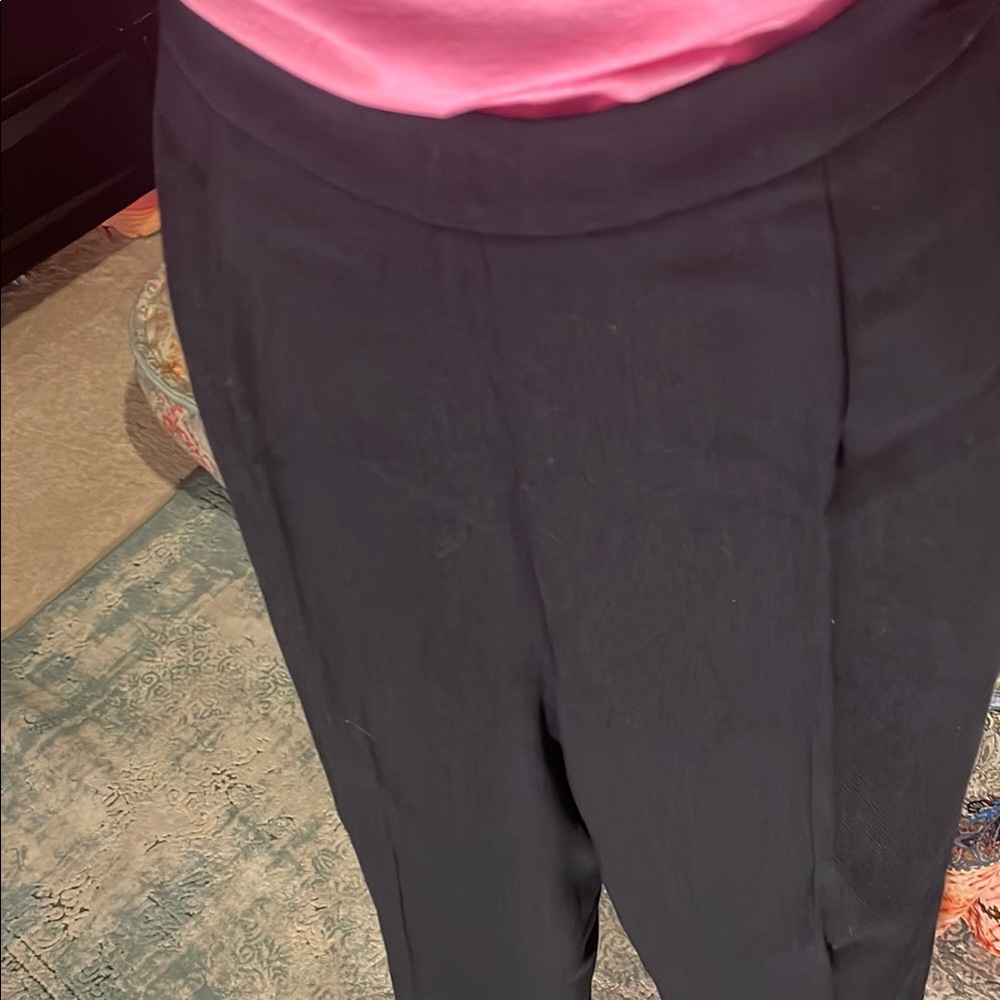 Doncaster Vintage Wool Lined Black Straight Leg Slacks w/ Side Zip & Button - Picture 4 of 8